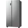Frigorífico side-by-side Gorenje NRR9185EAXL — 550 L, independiente, plateado, No Frost, máquina de hielo, pantalla táctil LED