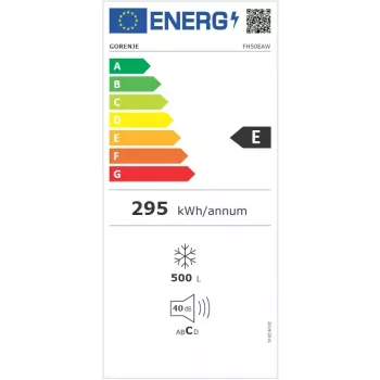 Arcón congelador Gorenje FH50EAW – 500 L, independiente, 84,7 cm de altura, clase de eficiencia energética E, blanco