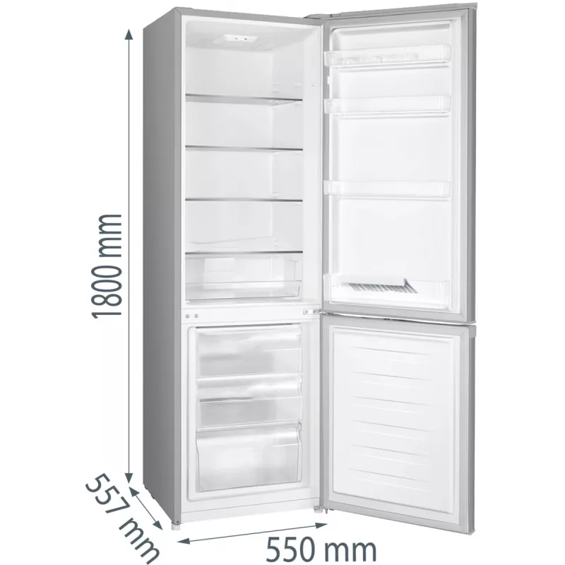 Frigorífico Gorenje HZS28862 RK4182PS4 RL_PRIL, 269 L, N-ST, 39 dB, 3,2 kg/24h, E, gris
