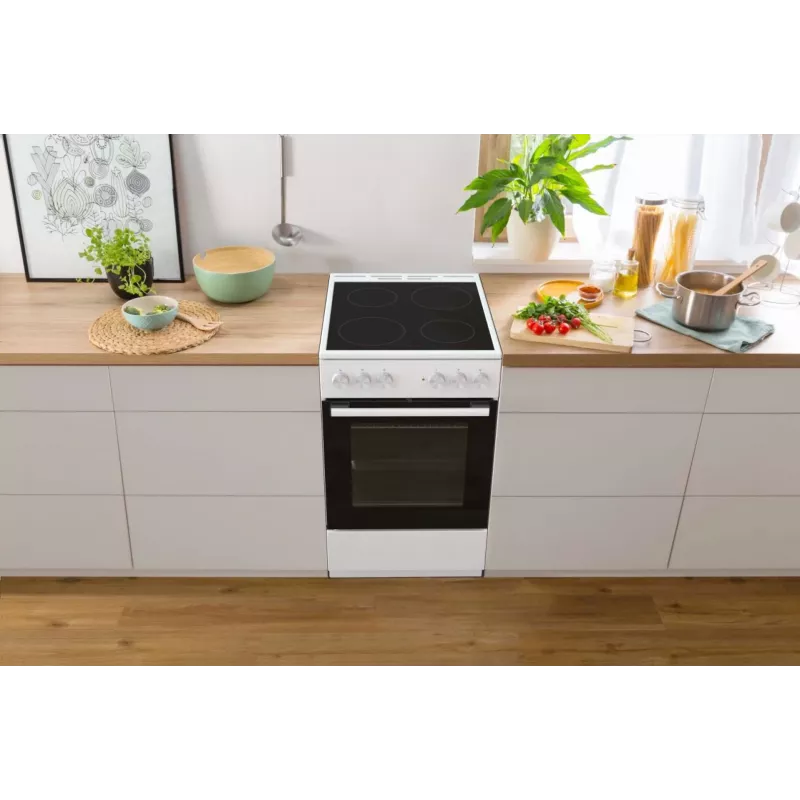 Cocina independiente Gorenje GEC5A41WG placa vitrocerámica eléctrica blanca