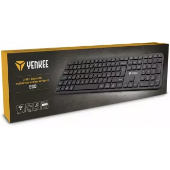 Teclado inalámbrico YENKEE YKB 2050 EGO 2.4G Bluetooth — diseño compacto, modo dual inalámbrico