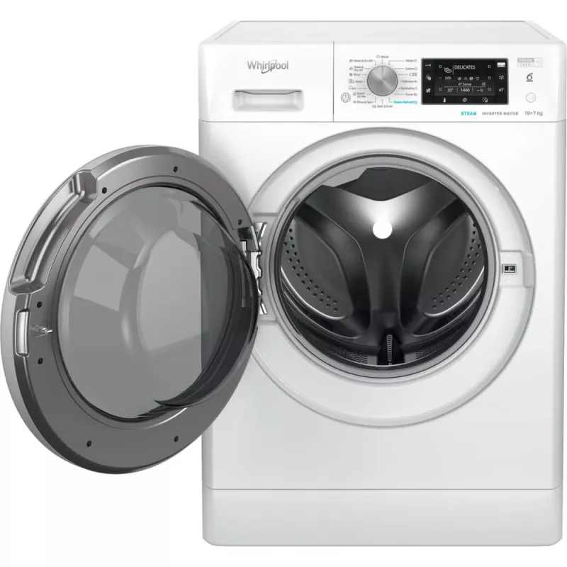 Whirlpool FFWDD 1076258 SV EE Lavadora secadora de libre instalación carga frontal blanca