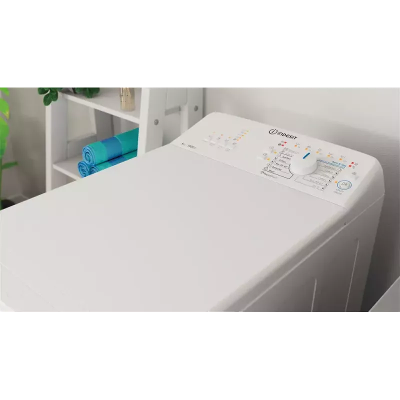 Lavadora de carga superior Indesit BTW L60400 EE/N — 6 kg, 1000 rpm, 400×600×900 mm, blanca
