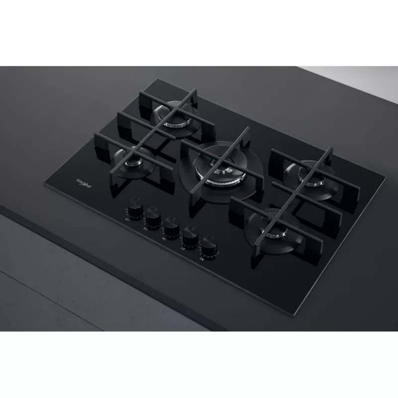 Whirlpool AKWL 728/NB Placa de gas integrada negra 75 cm 5 zonas