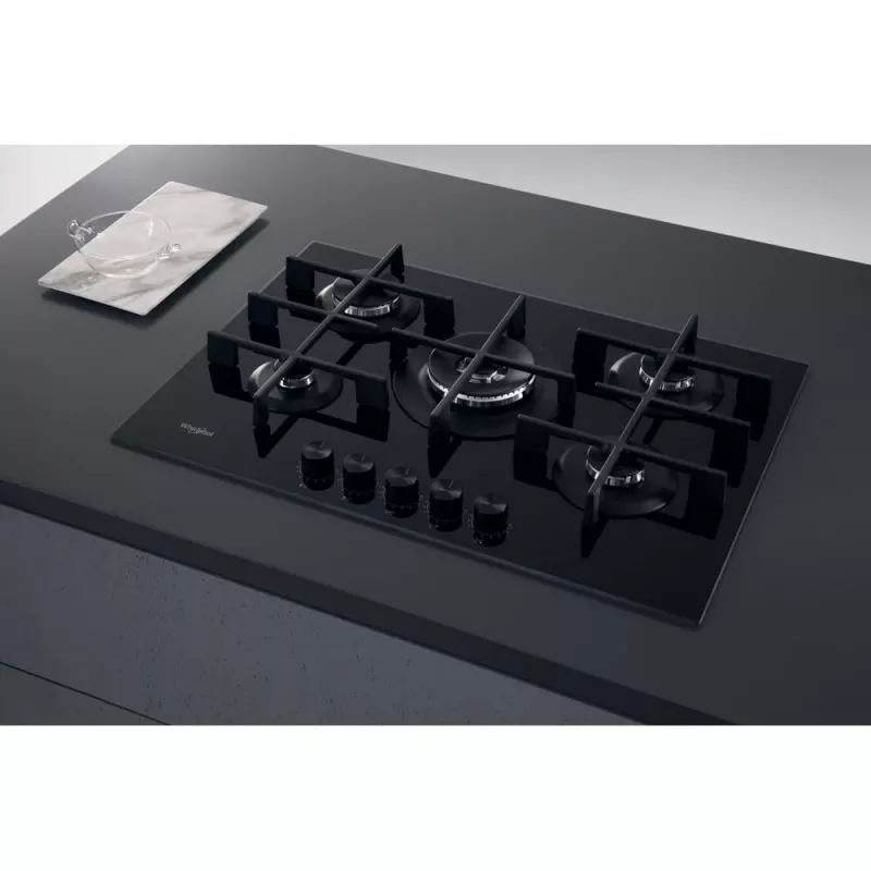 Whirlpool AKWL 728/NB Placa de gas integrada negra 75 cm 5 zonas