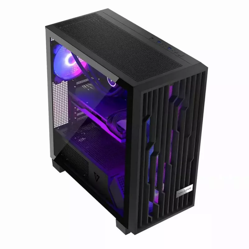 Caja de PC MODECOM Perun Apex ARGB ATX Midi Tower, cristal templado, USB-C, compatible con ATX/Micro ATX, 3x140mm frontal, 1x140mm trasero