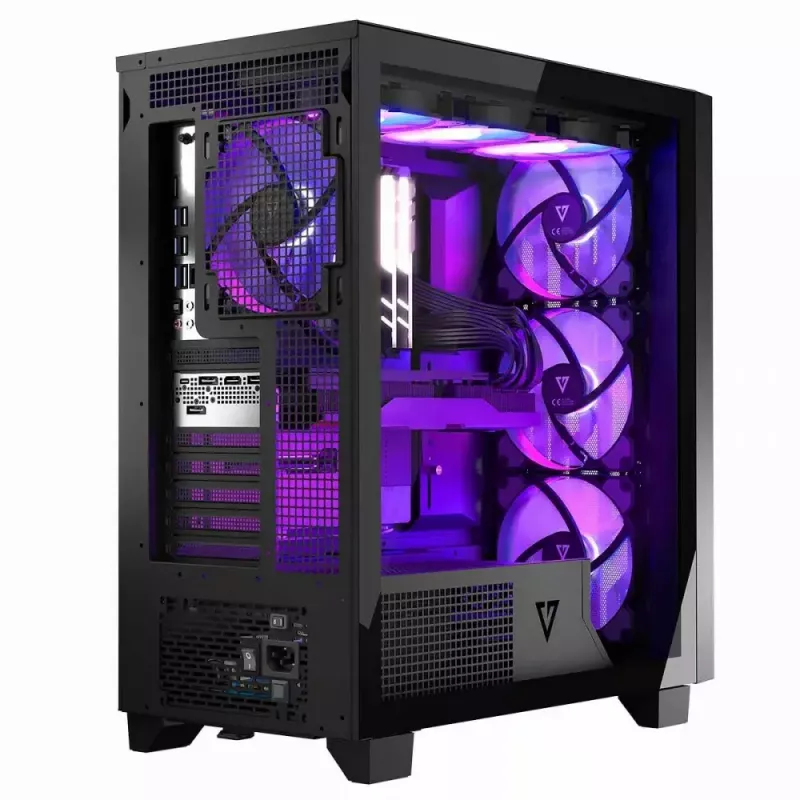 Caja de PC MODECOM Perun Apex ARGB ATX Midi Tower, cristal templado, USB-C, compatible con ATX/Micro ATX, 3x140mm frontal, 1x140mm trasero