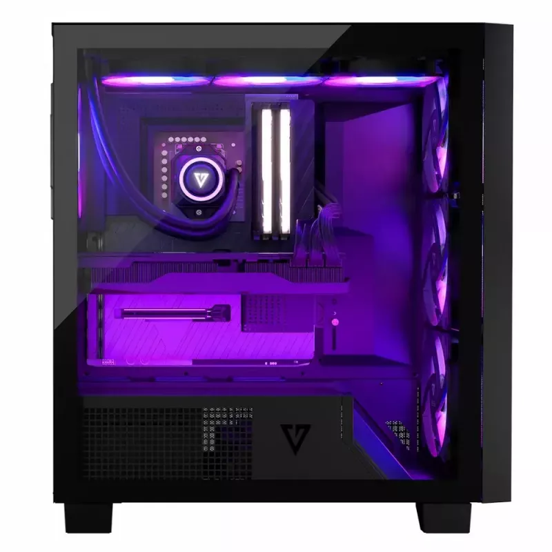 Caja de PC MODECOM Perun Apex ARGB ATX Midi Tower, cristal templado, USB-C, compatible con ATX/Micro ATX, 3x140mm frontal, 1x140mm trasero
