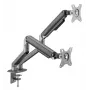 Soporte de doble monitor ajustable montado en escritorio GEMBIRD, Gris Espacial