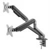 Soporte de doble monitor ajustable montado en escritorio GEMBIRD, Gris Espacial
