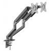 Soporte de doble monitor ajustable montado en escritorio GEMBIRD, Gris Espacial