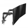 Soporte de doble monitor ajustable montado en escritorio GEMBIRD, Gris Espacial
