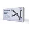 Soporte de doble monitor ajustable montado en escritorio GEMBIRD, Gris Espacial
