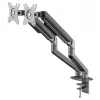 Soporte de doble monitor ajustable montado en escritorio GEMBIRD, Gris Espacial