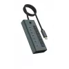 ICY BOX IB-HUB1457-C31 USB 3.2 Gen 1 (3.1 Gen 1) Type-C 10000 Mbit/s Azul, Gris