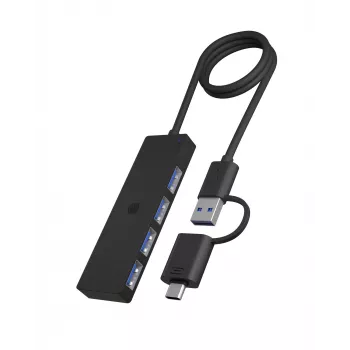 ICY BOX IB-HUB1424-C3 USB 3.2 Gen 1 (3.1 Gen 1) Type-A + Type-C 5000 Mbit/s Negro