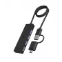 ICY BOX IB-HUB1424-C3 USB 3.2 Gen 1 (3.1 Gen 1) Type-A + Type-C 5000 Mbit/s Negro