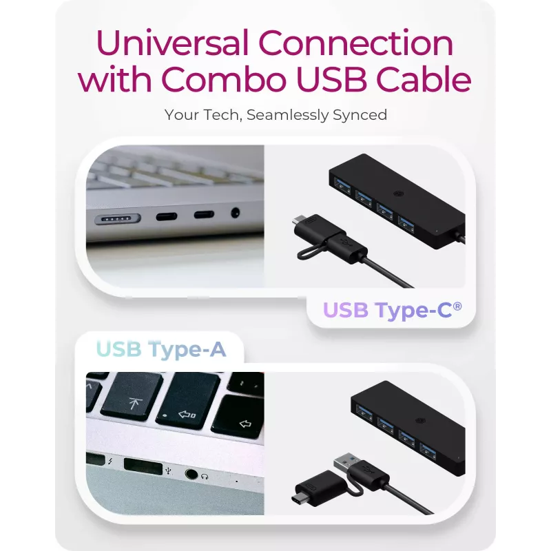 ICY BOX IB-HUB1424-C3 USB 3.2 Gen 1 (3.1 Gen 1) Type-A + Type-C 5000 Mbit/s Negro