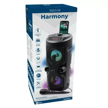Altavoz estéreo portátil SQUEAK SQ1004 Harmony BT 5.0, 40W RMS, Bluetooth 5.0, FM, LED, batería de 8 h, Negro