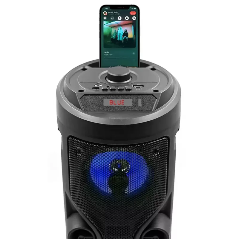 Altavoz estéreo portátil SQUEAK SQ1004 Harmony BT 5.0, 40W RMS, Bluetooth 5.0, FM, LED, batería de 8 h, Negro