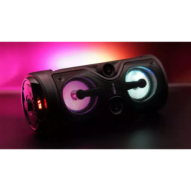 Altavoz estéreo portátil SQUEAK SQ1004 Harmony BT 5.0, 40W RMS, Bluetooth 5.0, FM, LED, batería de 8 h, Negro