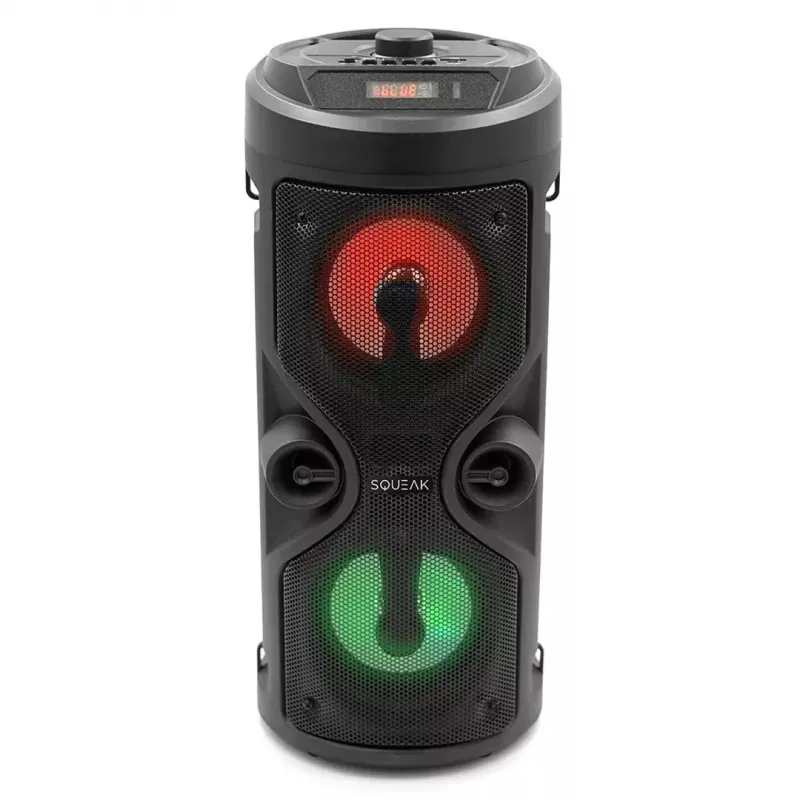 Altavoz estéreo portátil SQUEAK SQ1004 Harmony BT 5.0, 40W RMS, Bluetooth 5.0, FM, LED, batería de 8 h, Negro