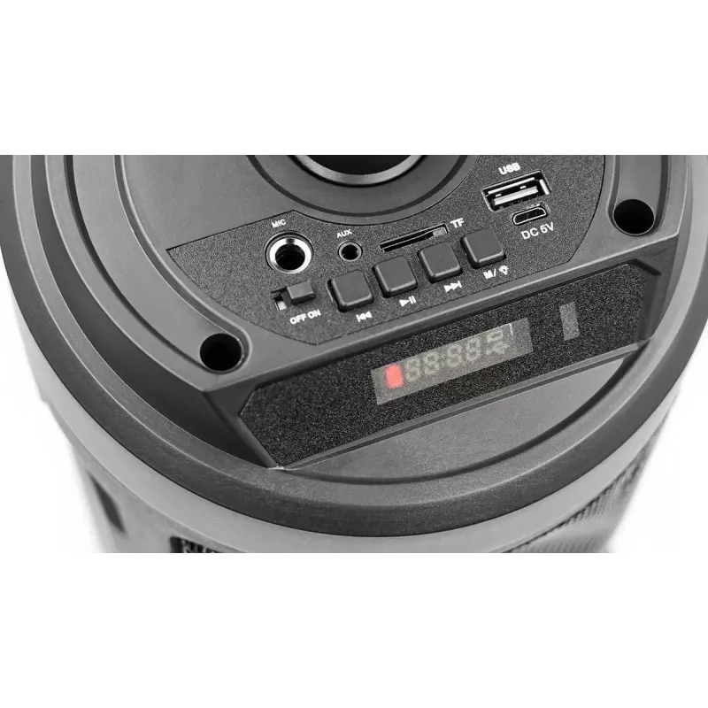 Altavoz estéreo portátil SQUEAK SQ1004 Harmony BT 5.0, 40W RMS, Bluetooth 5.0, FM, LED, batería de 8 h, Negro