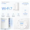 TP-Link BE19000 Whole Home Mesh Wi-Fi 7 System (Tri-Band), Blanco, Interno, Sistema Mesh, CE: