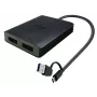 i-tec adaptador de vídeo USB-A/USB-C Dual 4K/60 Hz DisplayPort, 0,27 m, USB Type-A/USB Type-C, 2 x DisplayPort, conector macho, conector hembra, 3840 x 2160 píxeles