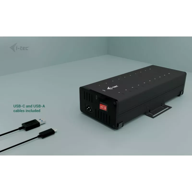 i-tec USB-C/USB-A Metal Charging + data HUB, 15W por conexión, 20x USB-C
