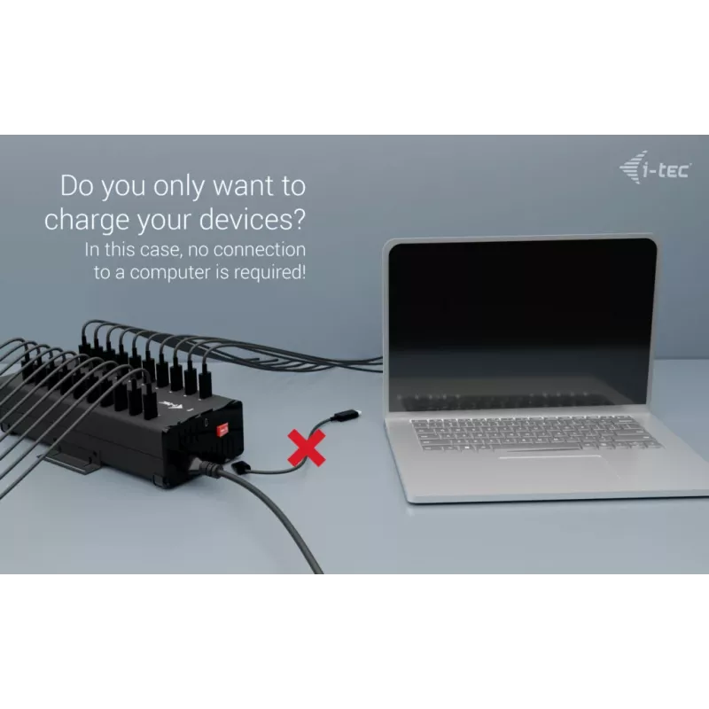 i-tec USB-C/USB-A Metal Charging + data HUB, 15W por conexión, 20x USB-C