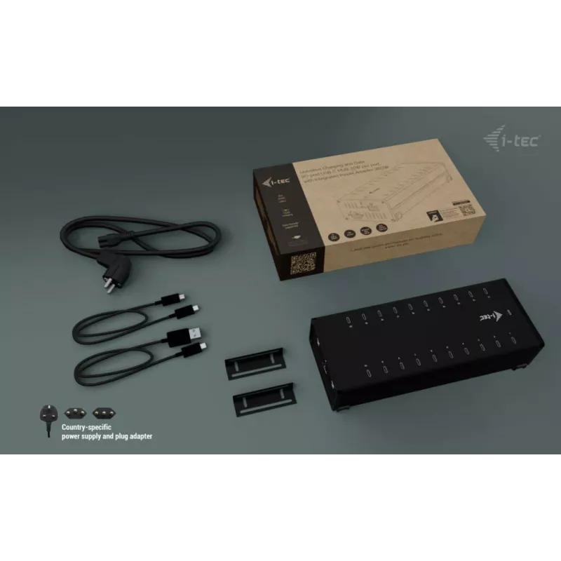 i-tec USB-C/USB-A Metal Charging + data HUB, 15W por conexión, 20x USB-C