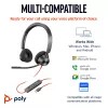 HP Poly Blackwire 3320 auricular USB-C estéreo + adaptador USB-C/A