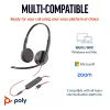 HP Poly Blackwire 3225 auricular USB-C estéreo + conector jack de 3,5 mm + adaptador USB-C/A