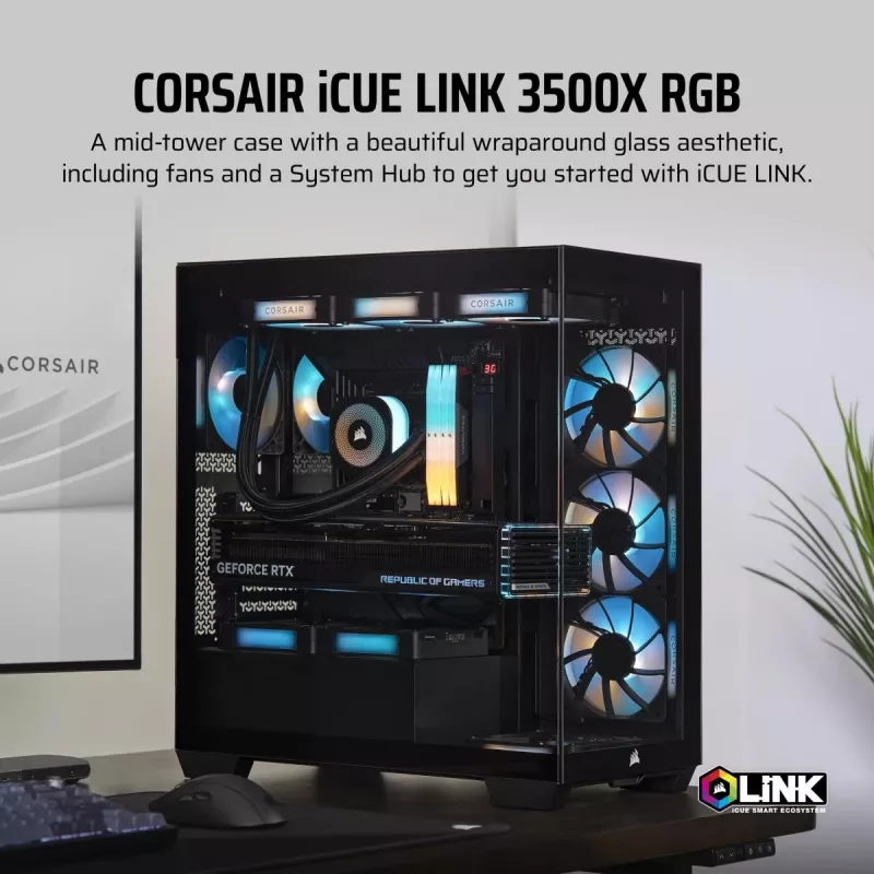 CORSAIR carcasa de PC - iCUE LINK 3500X RGB Mid-Tower
