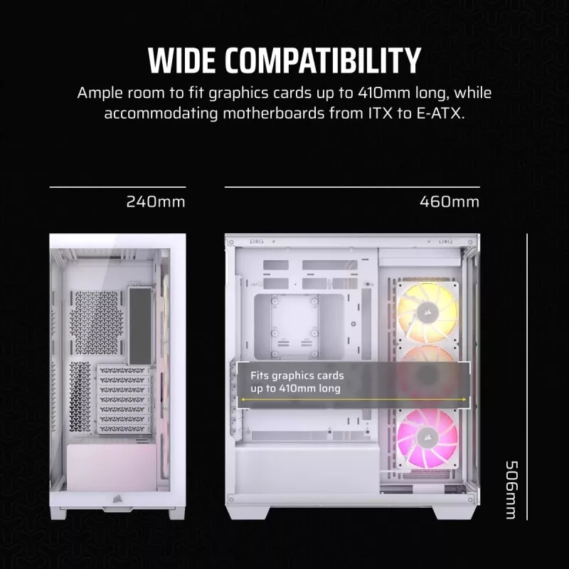 CORSAIR Caja de PC - Icue Link 3500x RGB Mid-tower - Blanco