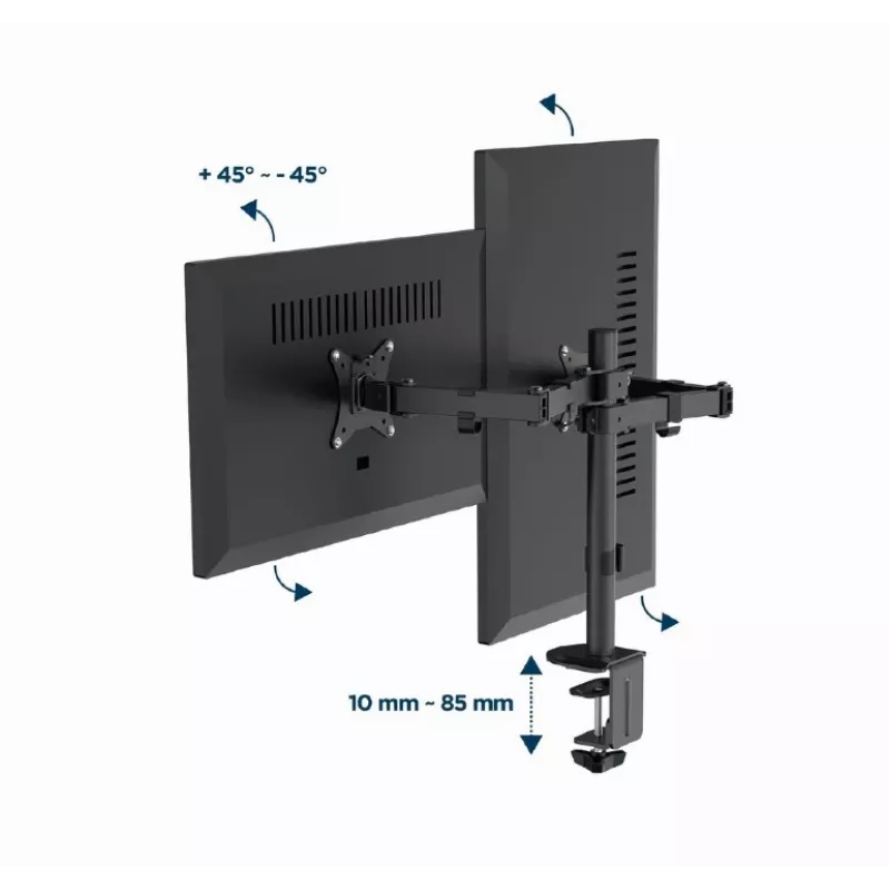 GEMBIRD brazo de monitor doble ajustable para escritorio, 17-32 pulgadas