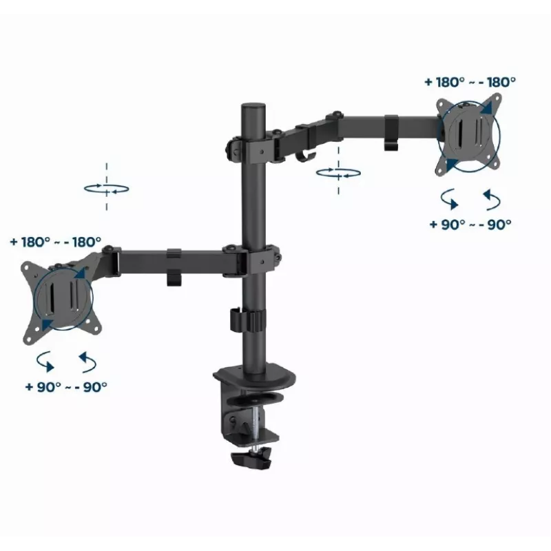 GEMBIRD brazo de monitor doble ajustable para escritorio, 17-32 pulgadas
