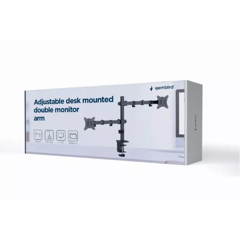 GEMBIRD brazo de monitor doble ajustable para escritorio, 17-32 pulgadas