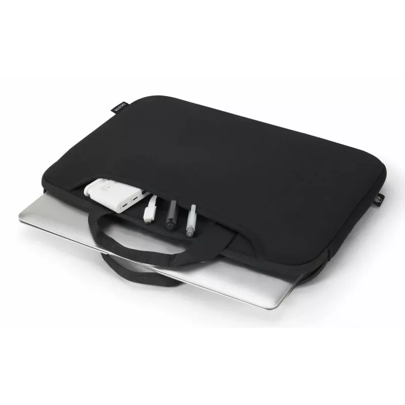 DICOTA Smart Sleeve One – funda para portátil de 15-16 pulgadas – negro / material de jersey reciclado