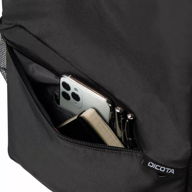 DICOTA Backpack One – mochila para portátil de 13-16 pulgadas – negro / poliéster PET reciclado 300d