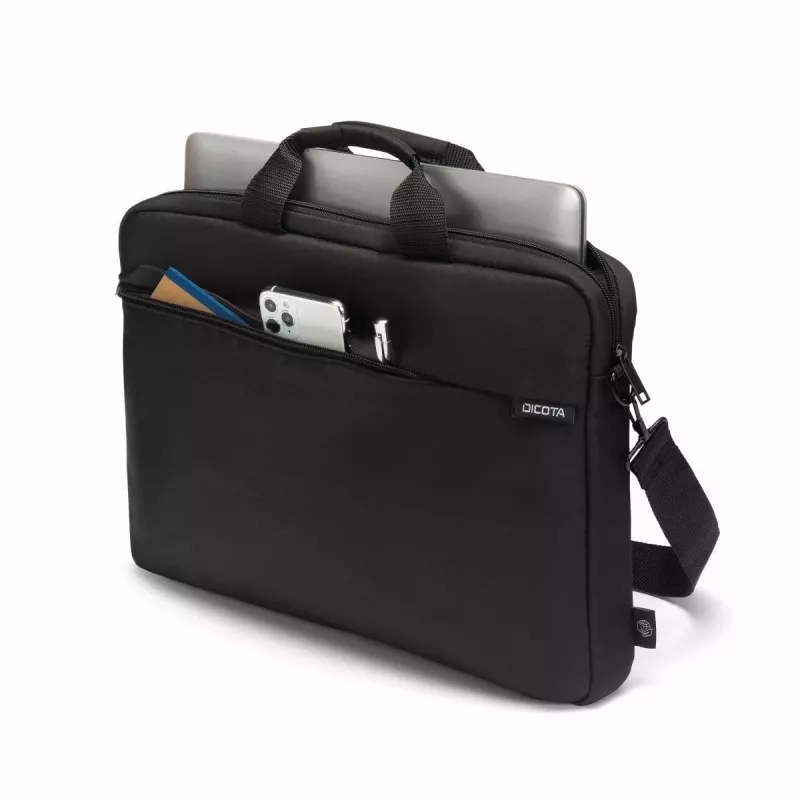 DICOTA funda fina Case One - funda para portátil de 14-16 pulgadas - negro / poliéster PET reciclado 300d