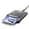Lector de tarjetas inteligentes/ID Axagon CRE-SM3T USB-A, plano, USB 2.0, 1,3 m, Negro, 56 g