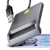 Lector de tarjetas inteligentes/ID Axagon CRE-SM3T USB-A, plano, USB 2.0, 1,3 m, Negro, 56 g
