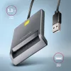 Lector de tarjetas inteligentes/ID Axagon CRE-SM3T USB-A, plano, USB 2.0, 1,3 m, Negro, 56 g