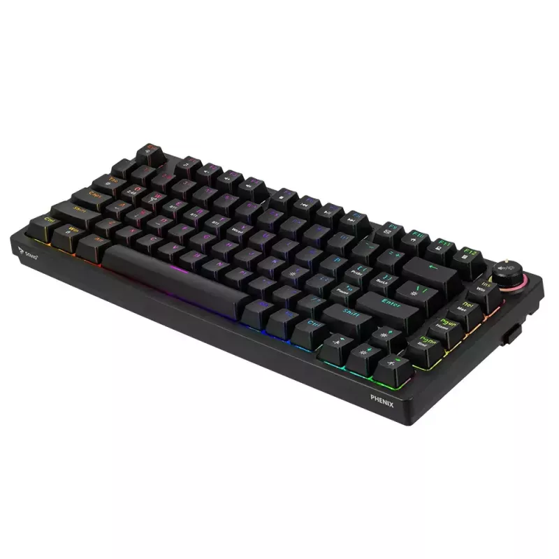 Teclado gaming Savio SAVGK-PHENIX Amarillo USB RF Wireless Bluetooth Mecánico 82 teclas RGB