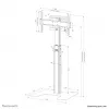 Neomounts FL45S-825BL1 Soporte de suelo para TV 37-75 inch – TÜV, 70 kg, 94 cm (37 inch), 190,5 cm (75 inch), 100 x 100 mm, 600 x 400 mm, 1040–1570 mm