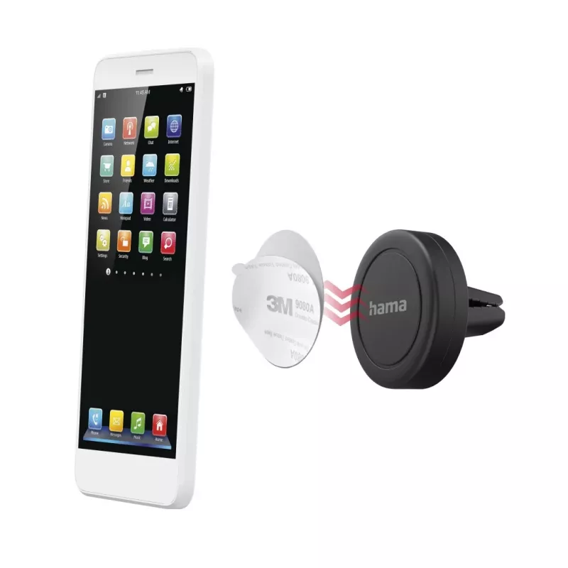 Soporte pasivo magnético Hama para móvil smartphone negro 00201517