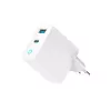 Gembird TA-UC-PDQC30L-W-01 cargador rápido USB GaN de 30 W con 2 puertos, 1x USB-C PD, 1x USB-A QC3.0, 100–240 V, LED, blanco
