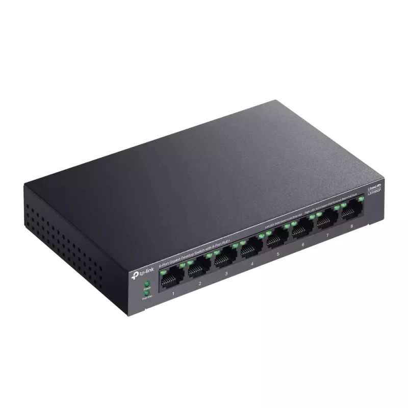 Switch de sobremesa TP-Link LiteWave de 8 puertos Gigabit con 8 puertos PoE+